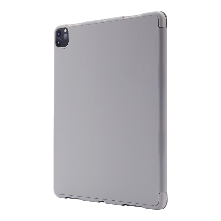 For iPad Air 13 2025 / 2024 Skin Feel Tri-fold Leather Tablet Case with Pen Slot(Grey) - iPad Air 13 2025 / 2024 Cases by PMC TechLife | Online Shopping South Africa | PMC TechLife | Buy Now Pay Later Mobicred