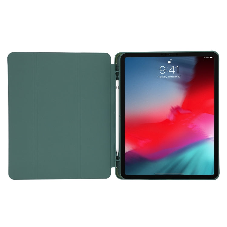 For iPad Pro 13 2024 Skin Feel Tri-fold Leather Tablet Case with Pen Slot(Dark Blue) - iPad Pro 13 2024 Cases by PMC Jewellery | Online Shopping South Africa | PMC Jewellery | Buy Now Pay Later Mobicred