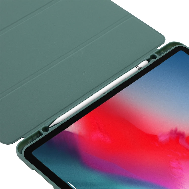 For iPad Pro 13 2024 Skin Feel Tri-fold Leather Tablet Case with Pen Slot(Dark Green) - iPad Pro 13 2024 Cases by PMC Jewellery | Online Shopping South Africa | PMC Jewellery | Buy Now Pay Later Mobicred