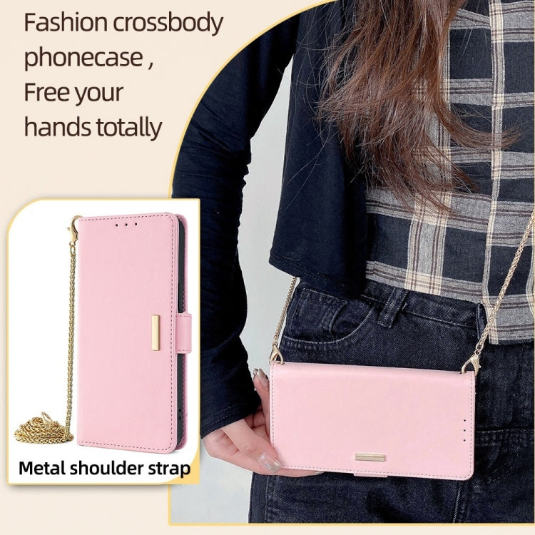 For Honor Magic6 Pro Crossbody Chain Leather Phone Case(Pink) - Honor Cases by PMC Jewellery | Online Shopping South Africa | PMC Jewellery | Buy Now Pay Later Mobicred