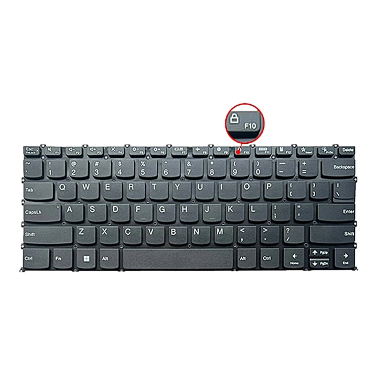 For Lenovo IdeaPad 5 / Yoga Slim 7 Pro  US Version Laptop Backlight Keyboard, F10 Key with Lock Icon(Black) - Lenovo Spare Parts by PMC Jewellery | Online Shopping South Africa | PMC Jewellery | Buy Now Pay Later Mobicred