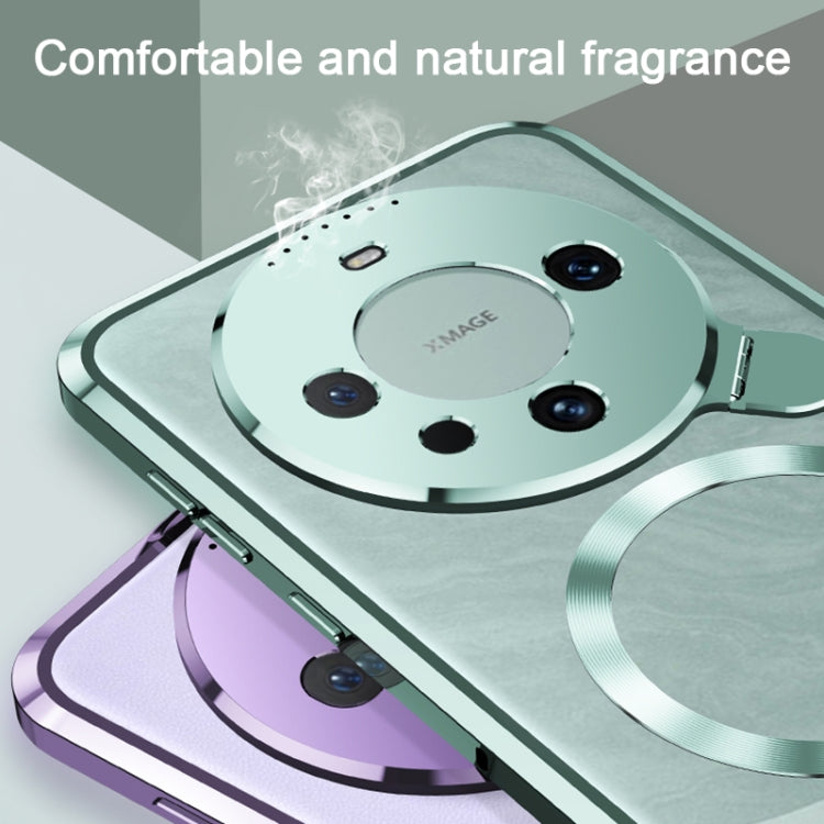For Huawei Mate 60 Pro Aromatherapy Holder Single-sided MagSafe Magnetic Phone Case(Purple) - Huawei Cases by PMC TechLife | Online Shopping South Africa | PMC TechLife | Buy Now Pay Later Mobicred