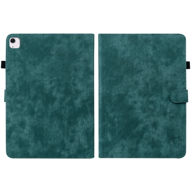 For iPad Air 13 2024 Embossed Tiger Pattern Leather Tablet Case(Dark Green) - iPad Air 13 2024 Cases by PMC TechLife | Online Shopping South Africa | PMC TechLife | Buy Now Pay Later Mobicred