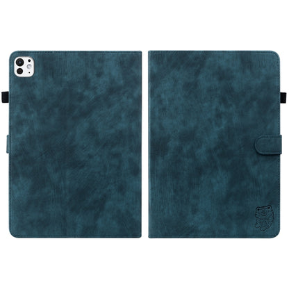 For iPad Pro 11 2024 Embossed Tiger Pattern Leather Tablet Case(Dark Blue) - iPad Pro 11 2024 Cases by PMC Jewellery | Online Shopping South Africa | PMC Jewellery | Buy Now Pay Later Mobicred