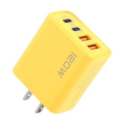 KO-71 120W Dual PD Type-C + Dual QC3.0 USB Multi Ports Charger, Plug:US Plug(Yellow) - USB Charger by PMC Jewellery | Online Shopping South Africa | PMC Jewellery | Buy Now Pay Later Mobicred