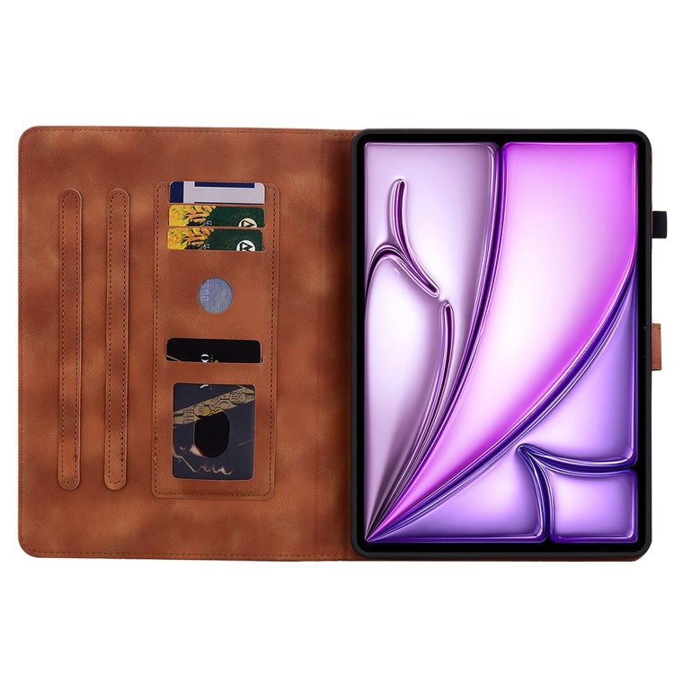 For iPad Air 11 2025 / 2024 Lily Embossed Leather Smart Tablet Case(Brown) - iPad Air 11 2025 / 2024 Cases by PMC TechLife | Online Shopping South Africa | PMC TechLife | Buy Now Pay Later Mobicred