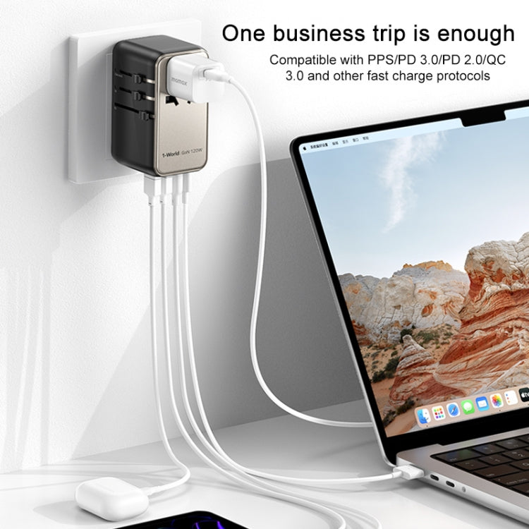 MOMAX UA15 1-World+ 120W Gallium Nitride Global Conversion Socket Power Adapter - free shipping - PMC TechLife - Order now!
