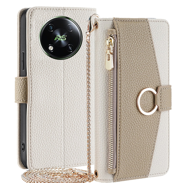 For Itel RS4 4G Crossbody Litchi Texture Leather Phone Case(White) - More Brand by PMC TechLife | Online Shopping South Africa | PMC TechLife | Buy Now Pay Later Mobicred