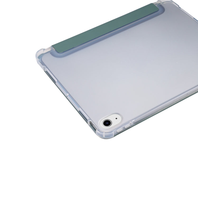 For iPad Air 11 2024 3-folding Electric Pressed Skin Texture Leather Tablet Case(Deep Green) - iPad Air 11 2024 Cases by PMC TechLife | Online Shopping South Africa | PMC TechLife | Buy Now Pay Later Mobicred