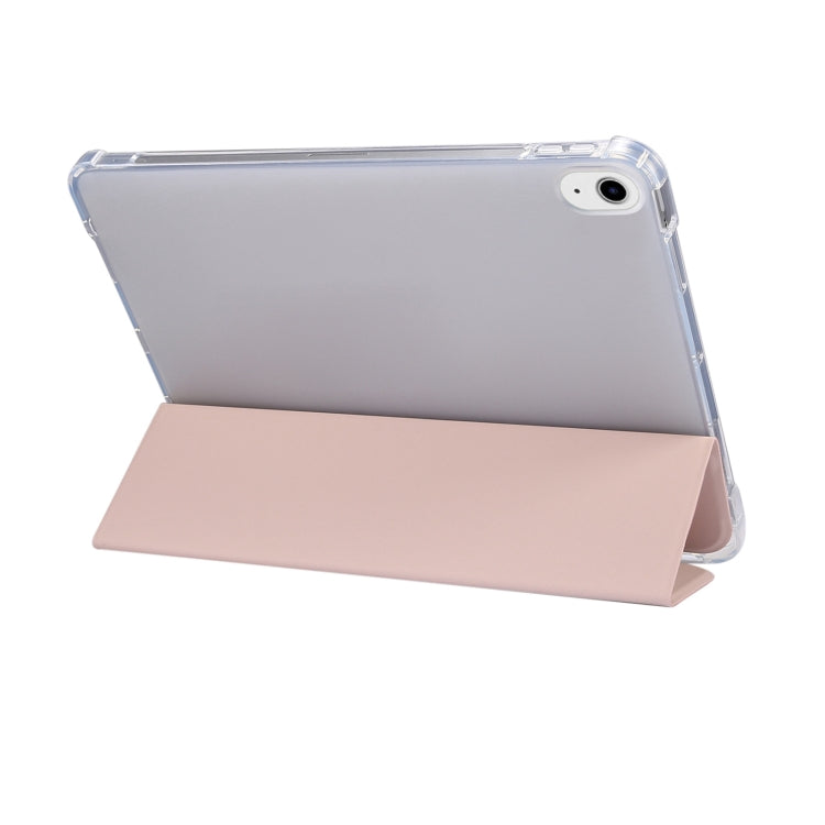 For iPad Air 11 2024 3-folding Electric Pressed Skin Texture Leather Tablet Case(Light Pink) - iPad Air 11 2024 Cases by PMC TechLife | Online Shopping South Africa | PMC TechLife | Buy Now Pay Later Mobicred