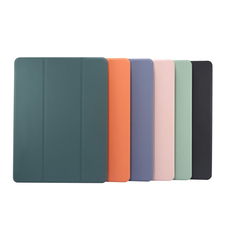 For iPad Pro 11 2024 3-folding Electric Pressed Skin Texture Leather Tablet Case(Lavender) - free shipping - PMC TechLife - Order now!
