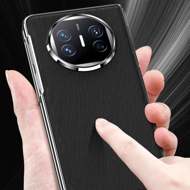 For Huawei Mate X3 Integrated Plating PC Leather Texture Full Coverage Fold Shockproof Phone Case(White) - Huawei Cases by PMC TechLife | Online Shopping South Africa | PMC TechLife | Buy Now Pay Later Mobicred