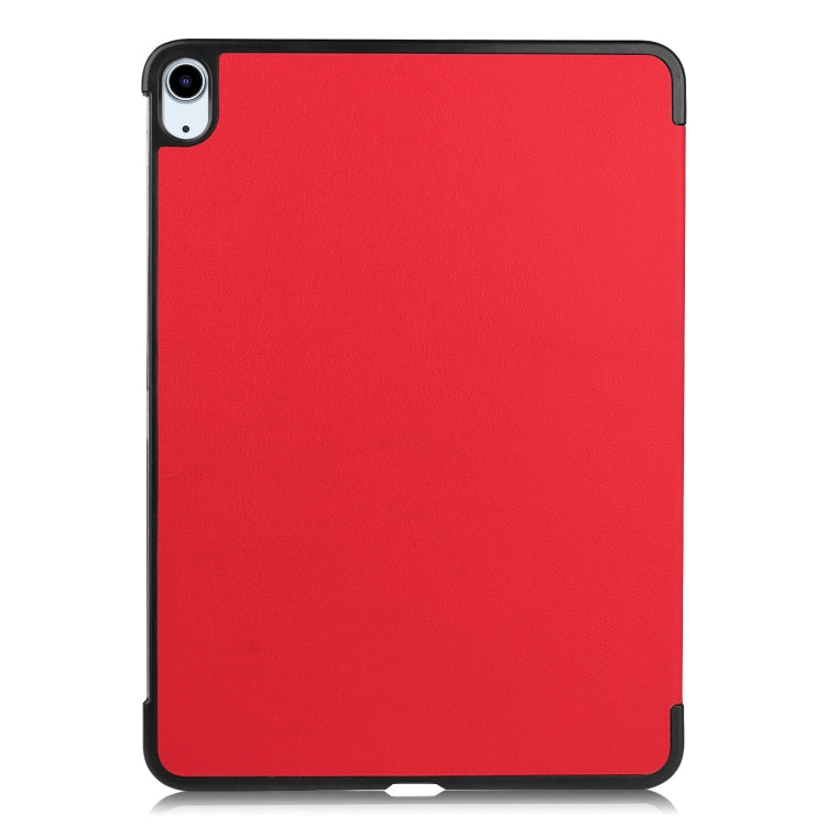 For iPad Air 13 2024 Custer Pure Color 3-Fold Holder Smart Leather Tablet Case(Red) - iPad Air 13 2024 Cases by PMC TechLife | Online Shopping South Africa | PMC TechLife | Buy Now Pay Later Mobicred