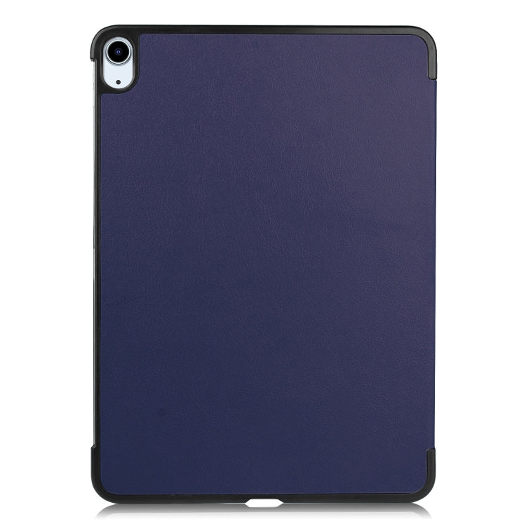 For iPad Air 11 2024 Custer Pure Color 3-Fold Holder Smart Leather Tablet Case(Blue) - iPad Air 11 2024 Cases by PMC Jewellery | Online Shopping South Africa | PMC Jewellery | Buy Now Pay Later Mobicred