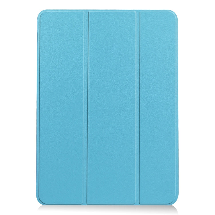 For iPad Air 11 2025 / 2024 Custer Pure Color 3-Fold Holder Smart Leather Tablet Case(Sky Blue) - iPad Air 11 2025 / 2024 Cases by PMC TechLife | Online Shopping South Africa | PMC TechLife | Buy Now Pay Later Mobicred