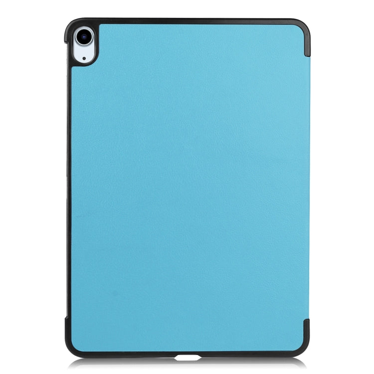 For iPad Air 11 2025 / 2024 Custer Pure Color 3-Fold Holder Smart Leather Tablet Case(Sky Blue) - iPad Air 11 2025 / 2024 Cases by PMC TechLife | Online Shopping South Africa | PMC TechLife | Buy Now Pay Later Mobicred