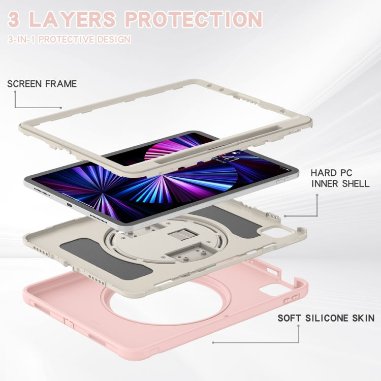 For iPad Air 11 2024 Spider Wheel Silicone Hybrid PC Tablet Case(Cherry Blossoms Pink) - iPad Air 11 2024 Cases by PMC TechLife | Online Shopping South Africa | PMC TechLife | Buy Now Pay Later Mobicred
