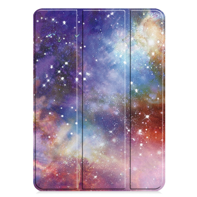 For iPad Pro 13 2024 Custer Painted 3-Fold Holder Smart Leather Tablet Case(Milky Way Nebula) - iPad Pro 13 2024 Cases by PMC TechLife | Online Shopping South Africa | PMC TechLife | Buy Now Pay Later Mobicred