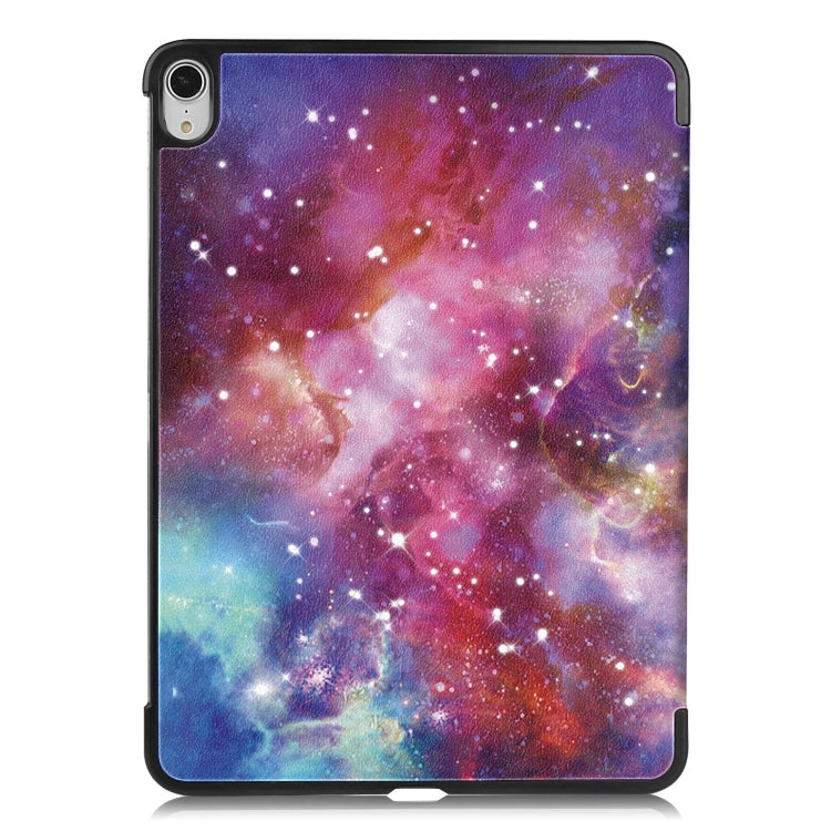 For iPad Air 13 2024 Custer Painted 3-Fold Holder Smart Leather Tablet Case(Milky Way Nebula) - iPad Air 13 2024 Cases by PMC TechLife | Online Shopping South Africa | PMC TechLife | Buy Now Pay Later Mobicred