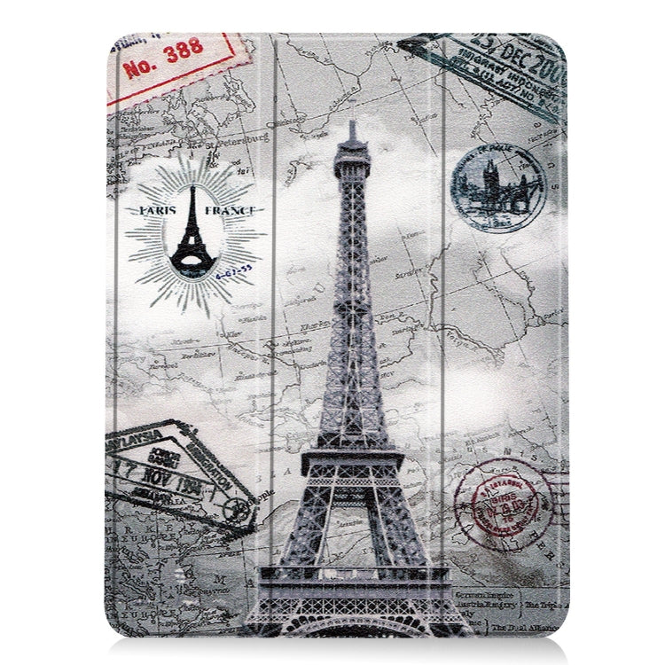 For iPad Air 11 2024 / 2025 Custer Painted 3-Fold Holder Smart Leather Tablet Case(Eiffel Tower) - iPad Air 11 2025 / 2024 Cases by PMC TechLife | Online Shopping South Africa | PMC TechLife | Buy Now Pay Later Mobicred