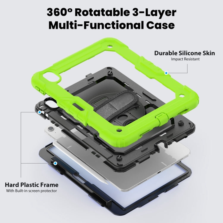 For iPad Air 11 2024 / Air 11 2025 Silicone Hybrid PC Tablet Protective Case(Black+Yellow Green) - free shipping - PMC TechLife - Order now!