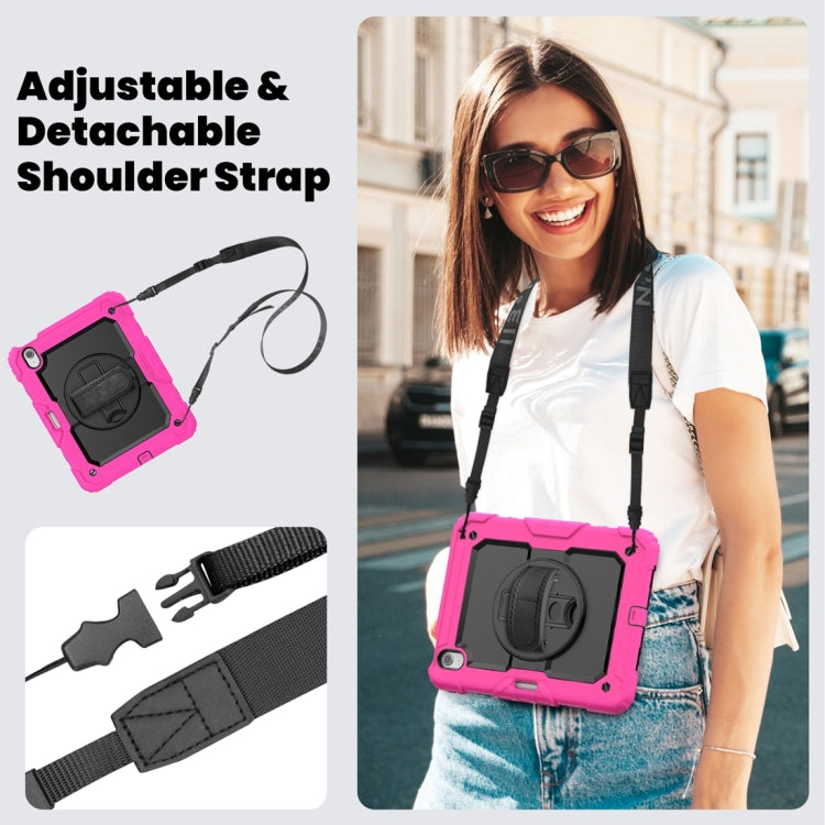 For iPad Air 11 2024 Silicone + PC Tablet Protective Case(Black+Rose Red) - iPad Air 11 2024 Cases by PMC TechLife | Online Shopping South Africa | PMC TechLife | Buy Now Pay Later Mobicred