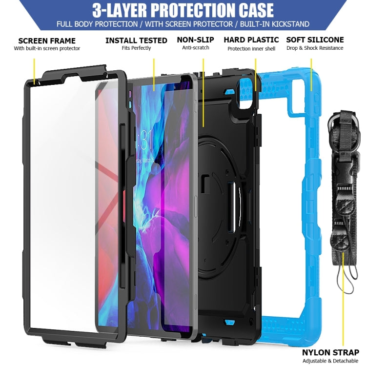 For iPad Pro 13 2024 Silicone Hybrid PC Tablet Protective Case(Black+Light Blue) - iPad Pro 13 2024 Cases by PMC TechLife | Online Shopping South Africa | PMC TechLife | Buy Now Pay Later Mobicred