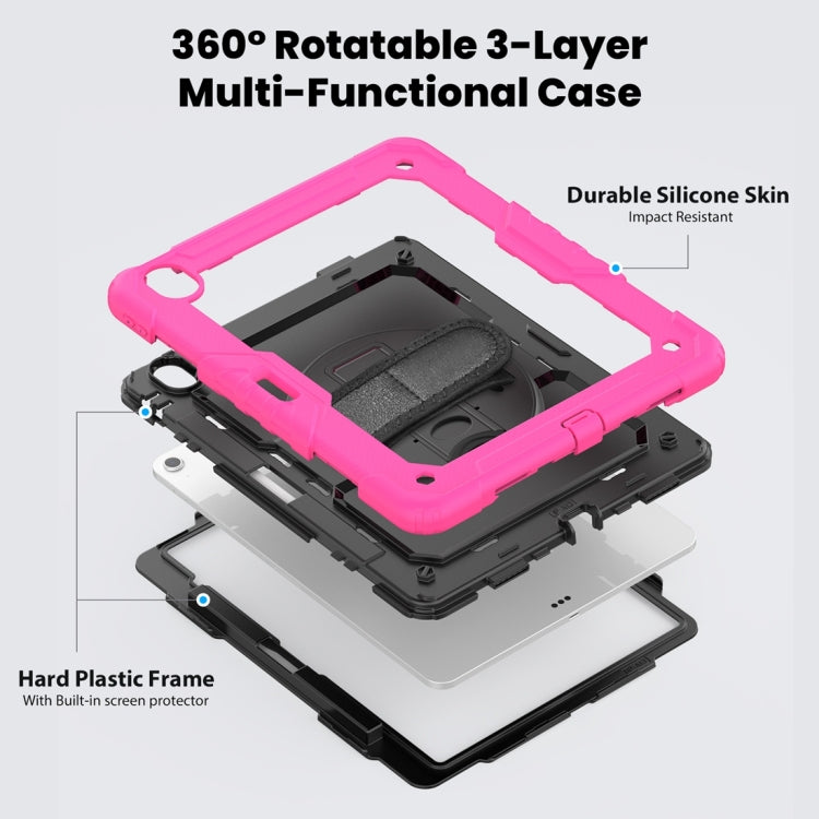 For iPad Air 13 2024 / Air 13 2025 Silicone Hybrid PC Tablet Protective Case(Black+Rose Red) - free shipping - PMC TechLife - Order now!