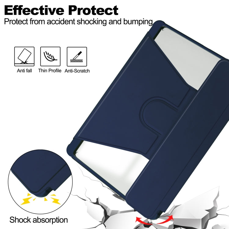 For iPad Air 13 2024 Transparent Rotation Smart Leather Tablet Case with Keyboard(Dark Blue) - iPad Air 13 2024 Cases by PMC TechLife | Online Shopping South Africa | PMC TechLife | Buy Now Pay Later Mobicred