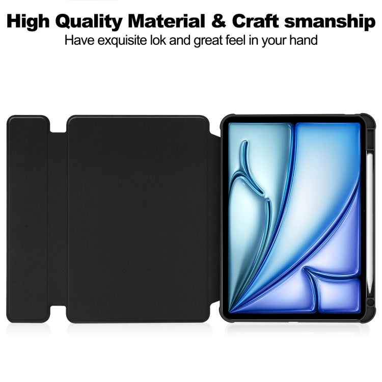 For iPad Air 11 2025 / 2024 Transparent Rotation Smart Leather Tablet Case with Keyboard(Black) - iPad Air 11 2025 / 2024 Cases by PMC TechLife | Online Shopping South Africa | PMC TechLife | Buy Now Pay Later Mobicred