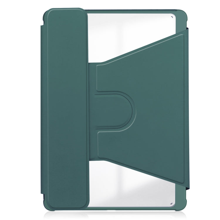 For iPad Air 11 2025 / 2024 Transparent Rotation Smart Leather Tablet Case with Keyboard(Dark Green) - iPad Air 11 2025 / 2024 Cases by PMC TechLife | Online Shopping South Africa | PMC TechLife | Buy Now Pay Later Mobicred