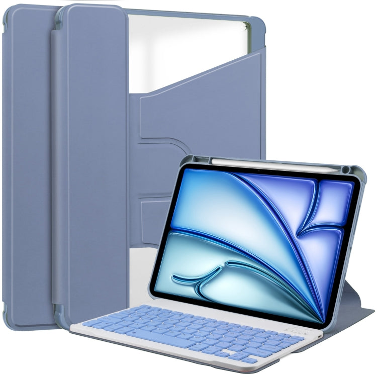 For iPad Air 11 2024 Transparent Rotation Smart Leather Tablet Case with Keyboard(Lavender) - iPad Air 11 2024 Cases by PMC TechLife | Online Shopping South Africa | PMC TechLife | Buy Now Pay Later Mobicred