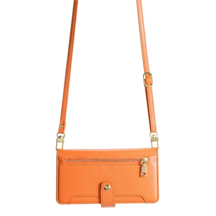 For Google Pixel 9 Sheep Texture Cross-body Zipper Wallet Leather Phone Case(Orange) - Google Cases by PMC TechLife | Online Shopping South Africa | PMC TechLife | Buy Now Pay Later Mobicred