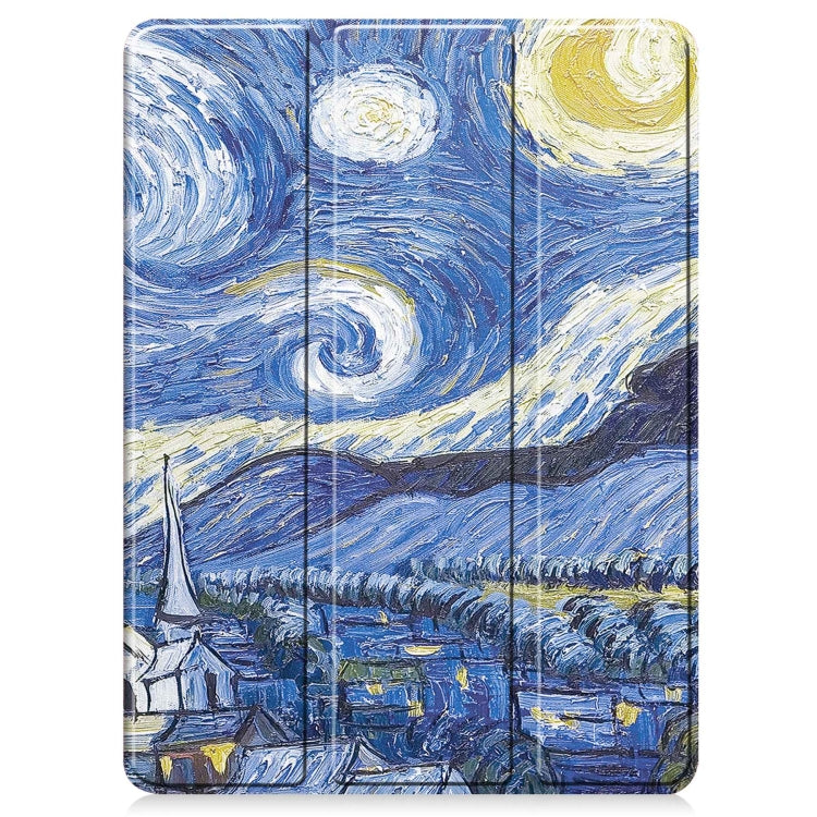 For iPad Pro 11 2024 Custer Painted 3-Fold Holder Smart Leather Tablet Case with Pen Tray(Starry Sky) - iPad Pro 11 2024 Cases by PMC TechLife | Online Shopping South Africa | PMC TechLife | Buy Now Pay Later Mobicred