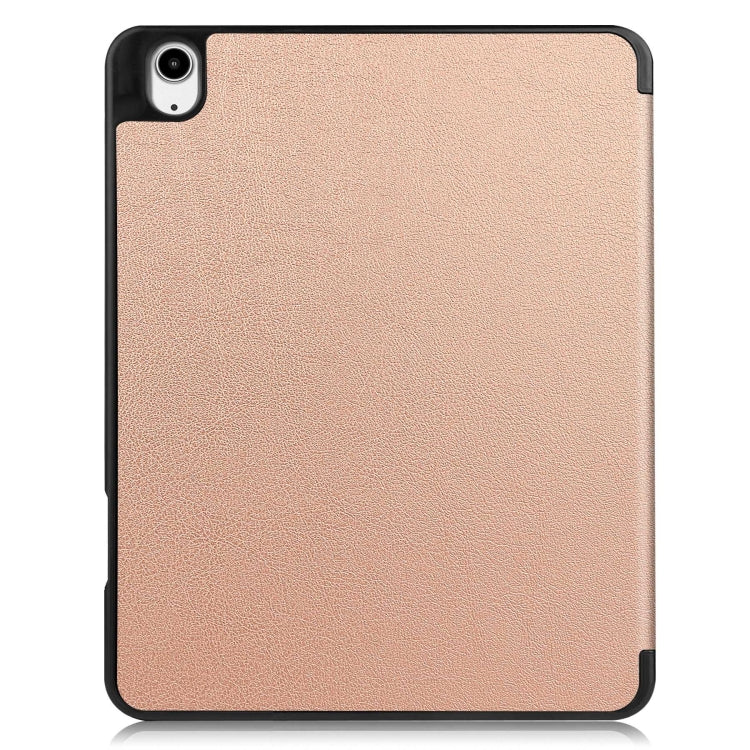 For iPad Air 13 2024 / 2025 Custer TPU Pure Color 3-Fold Holder Smart Leather Tablet Case with Pen Tray(Rose Gold) - iPad Air 13 2025 / 2024 Cases by PMC Jewellery | Online Shopping South Africa | PMC Jewellery | Buy Now Pay Later Mobicred