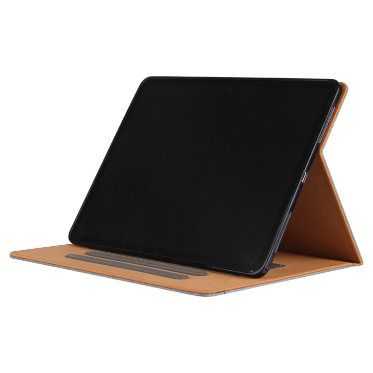 For iPad Pro 13 2024 Solid Color Metal Buckle Leather Smart Tablet Case(Grey) - iPad Pro 13 2024 Cases by PMC TechLife | Online Shopping South Africa | PMC TechLife | Buy Now Pay Later Mobicred