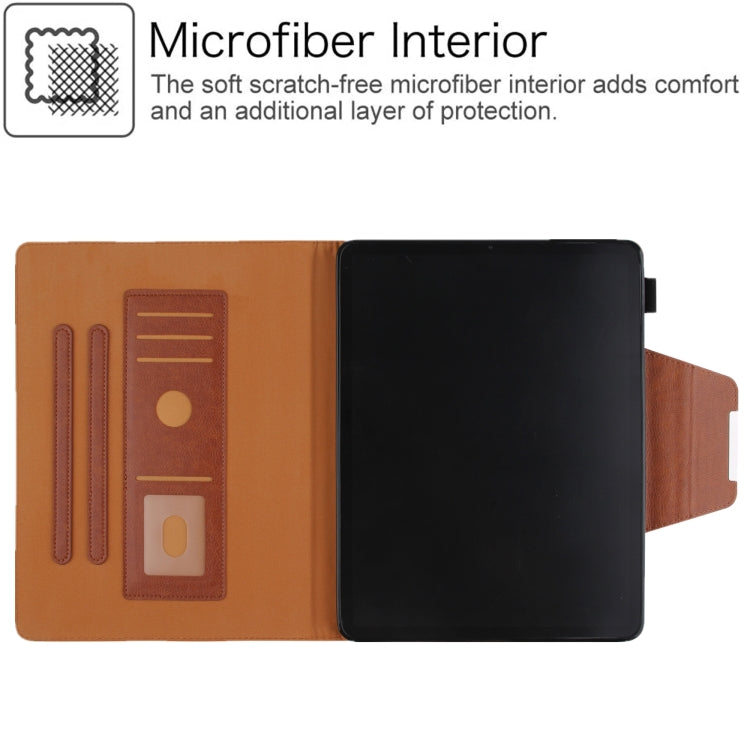 For iPad Pro 11 2024 Solid Color Metal Buckle Leather Smart Tablet Case(Brown) - iPad Pro 11 2024 Cases by PMC TechLife | Online Shopping South Africa | PMC TechLife | Buy Now Pay Later Mobicred