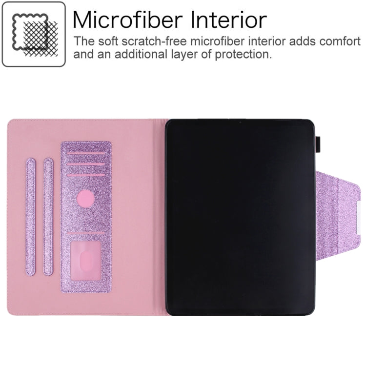 For iPad Pro 11 2024 Glitter Metal Buckle Leather Smart Tablet Case(Purple) - iPad Pro 11 2024 Cases by PMC TechLife | Online Shopping South Africa | PMC TechLife | Buy Now Pay Later Mobicred