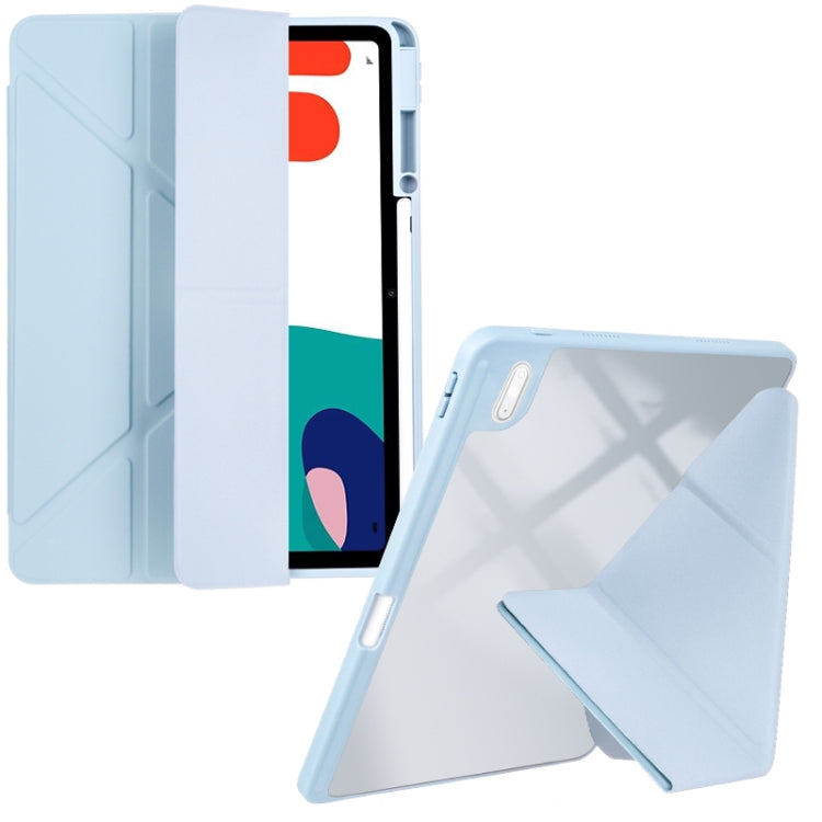 For Huawei MatePad 10.4 Clear Acrylic Deformation Leather Tablet Case(Ice Blue) - Huawei by PMC TechLife | Online Shopping South Africa | PMC TechLife | Buy Now Pay Later Mobicred