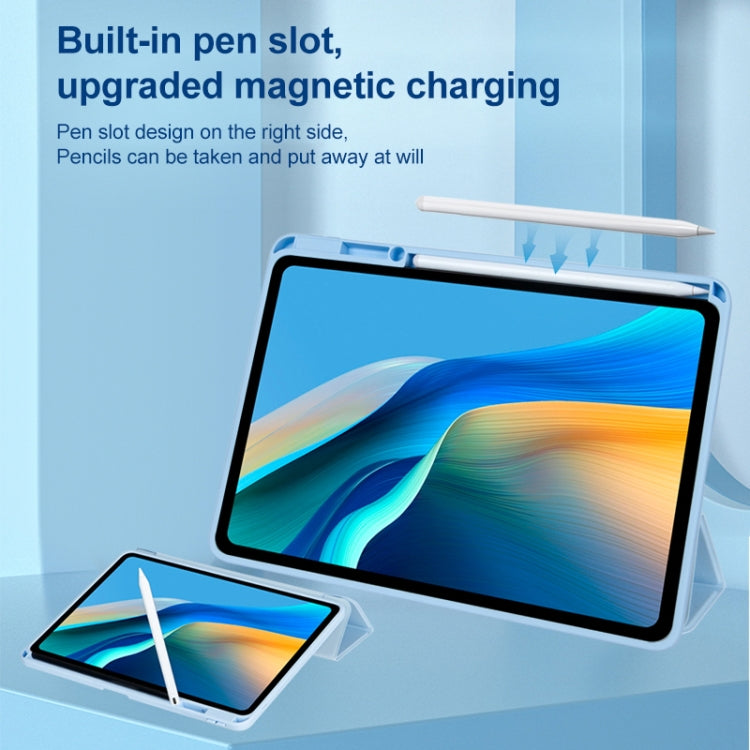 For Huawei MatePad 10.8 Clear Acrylic Deformation Leather Tablet Case(Black) - Huawei by PMC TechLife | Online Shopping South Africa | PMC TechLife | Buy Now Pay Later Mobicred