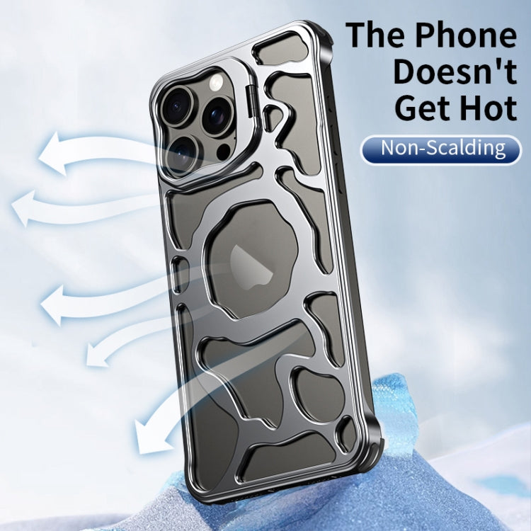 For iPhone 16 Pro Max Auspicious Cloud Series MagSafe Metal Phone Case with Bracket(Grey) - iPhone 16 Pro Max Cases by PMC TechLife | Online Shopping South Africa | PMC TechLife | Buy Now Pay Later Mobicred