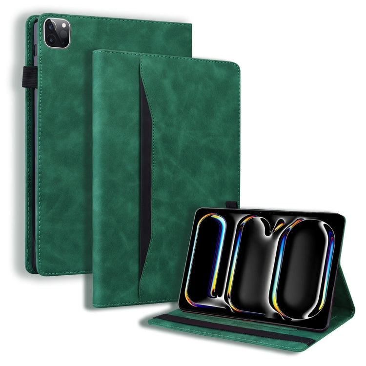 For iPad Pro 13 2024 Splicing Shockproof Leather Tablet Case(Green) - iPad Pro 13 2024 Cases by PMC TechLife | Online Shopping South Africa | PMC TechLife | Buy Now Pay Later Mobicred