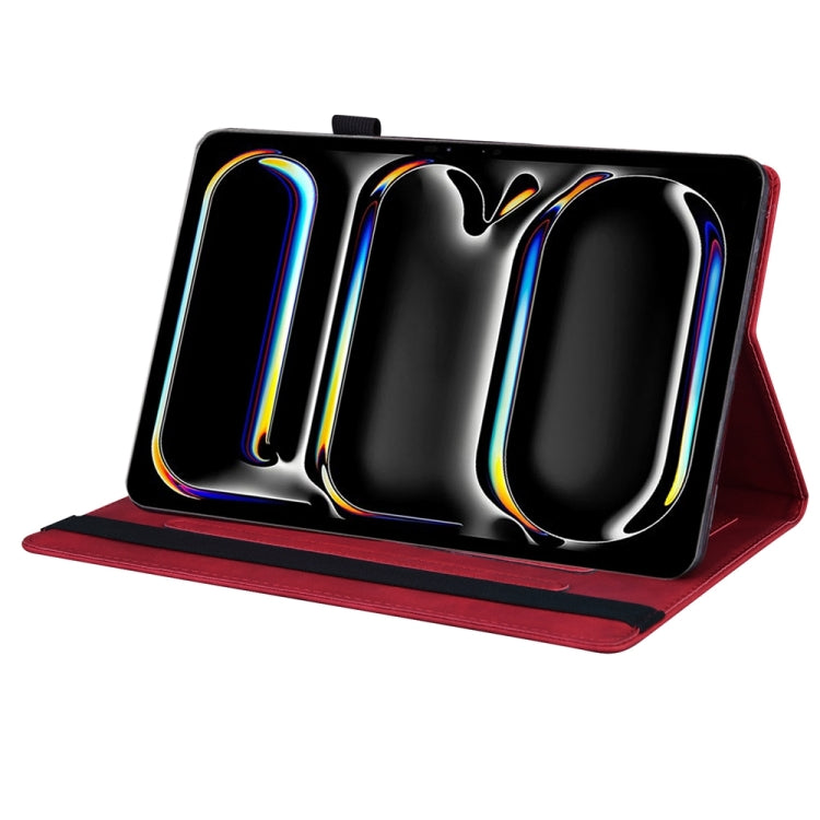 For iPad Pro 11 2024 Splicing Shockproof Leather Tablet Case(Red) - iPad Pro 11 2024 Cases by PMC TechLife | Online Shopping South Africa | PMC TechLife | Buy Now Pay Later Mobicred