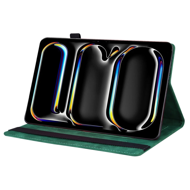 For iPad Pro 11 2024 Splicing Shockproof Leather Tablet Case(Green) - iPad Pro 11 2024 Cases by PMC TechLife | Online Shopping South Africa | PMC TechLife | Buy Now Pay Later Mobicred