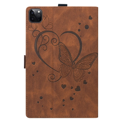 For iPad Pro 13 2024 Love Butterfly Embossed Leather Tablet Case(Brown) - iPad Pro 13 2024 Cases by PMC Jewellery | Online Shopping South Africa | PMC Jewellery | Buy Now Pay Later Mobicred