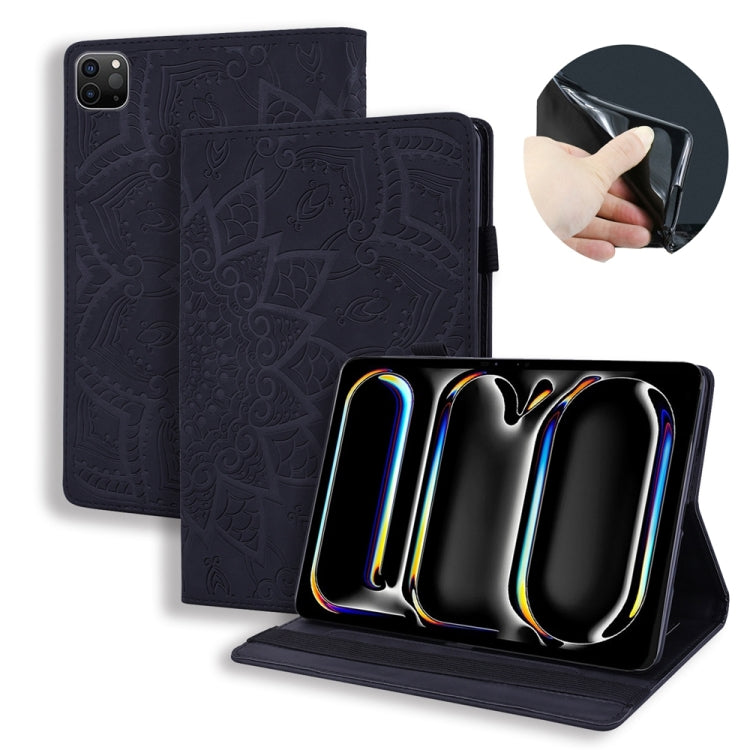 For iPad Pro 11 2024 Calf Texture Embossed Leather Tablet Case(Black) - iPad Pro 11 2024 Cases by PMC TechLife | Online Shopping South Africa | PMC TechLife | Buy Now Pay Later Mobicred