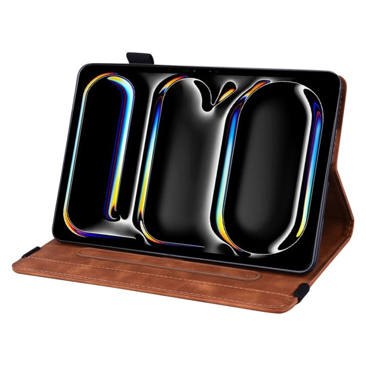 For iPad Pro 11 2024 Calf Texture Embossed Leather Tablet Case(Brown) - iPad Pro 11 2024 Cases by PMC TechLife | Online Shopping South Africa | PMC TechLife | Buy Now Pay Later Mobicred