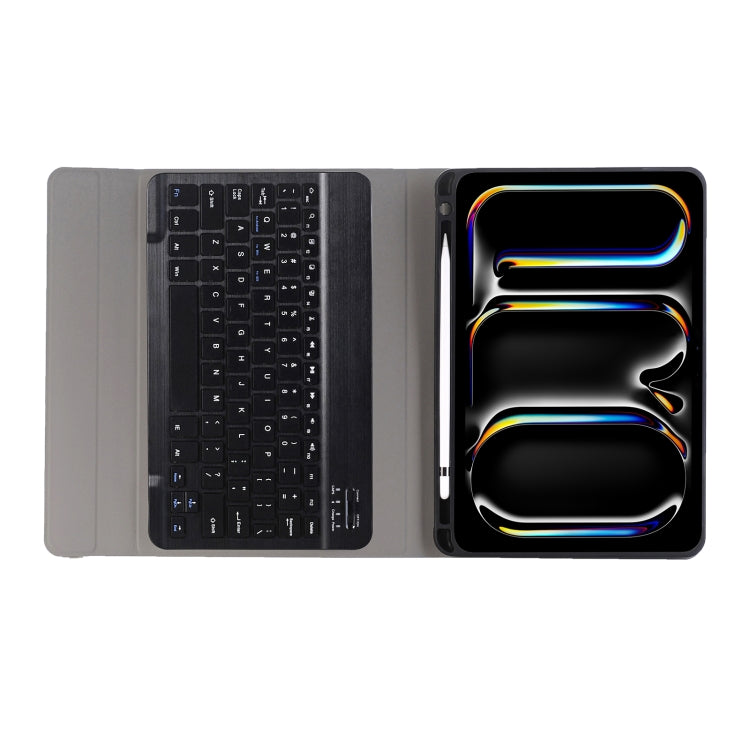 For iPad Pro 11 2024 A13B Lambskin Texture Bluetooth Touch Keyboard Leather Tablet Case with Pen Slot(Black) - For iPad Pro by PMC TechLife | Online Shopping South Africa | PMC TechLife | Buy Now Pay Later Mobicred