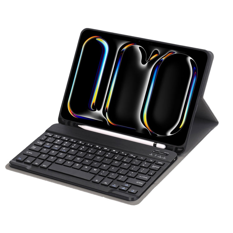 For iPad Pro 11 2024 A13B Lambskin Texture Bluetooth Touch Keyboard Leather Tablet Case with Pen Slot(Black) - For iPad Pro by PMC TechLife | Online Shopping South Africa | PMC TechLife | Buy Now Pay Later Mobicred