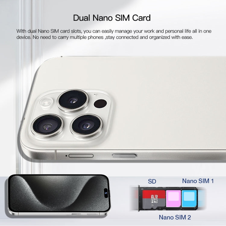 i15 Pro Max / Q5A, 6GB+128GB, 6.5 inch Screen, Face Identification, Android 10 MTK6762 Octa Core, OTG, NFC, Network: 4G, Dual SIM(Titanium Black) -  by PMC TechLife | Online Shopping South Africa | PMC TechLife